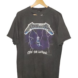 Vintage Metallica Ride the Lightning 1994 T-shirt elektrische stoel zwart Single Stitch USA XL