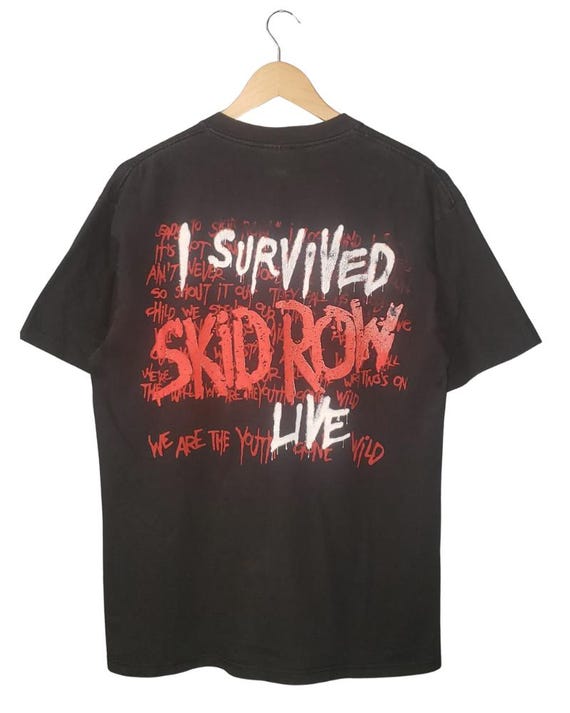 Vintage 1990 Skid Row T-shirt: I Survived Live AOP, Size Large - Etsy