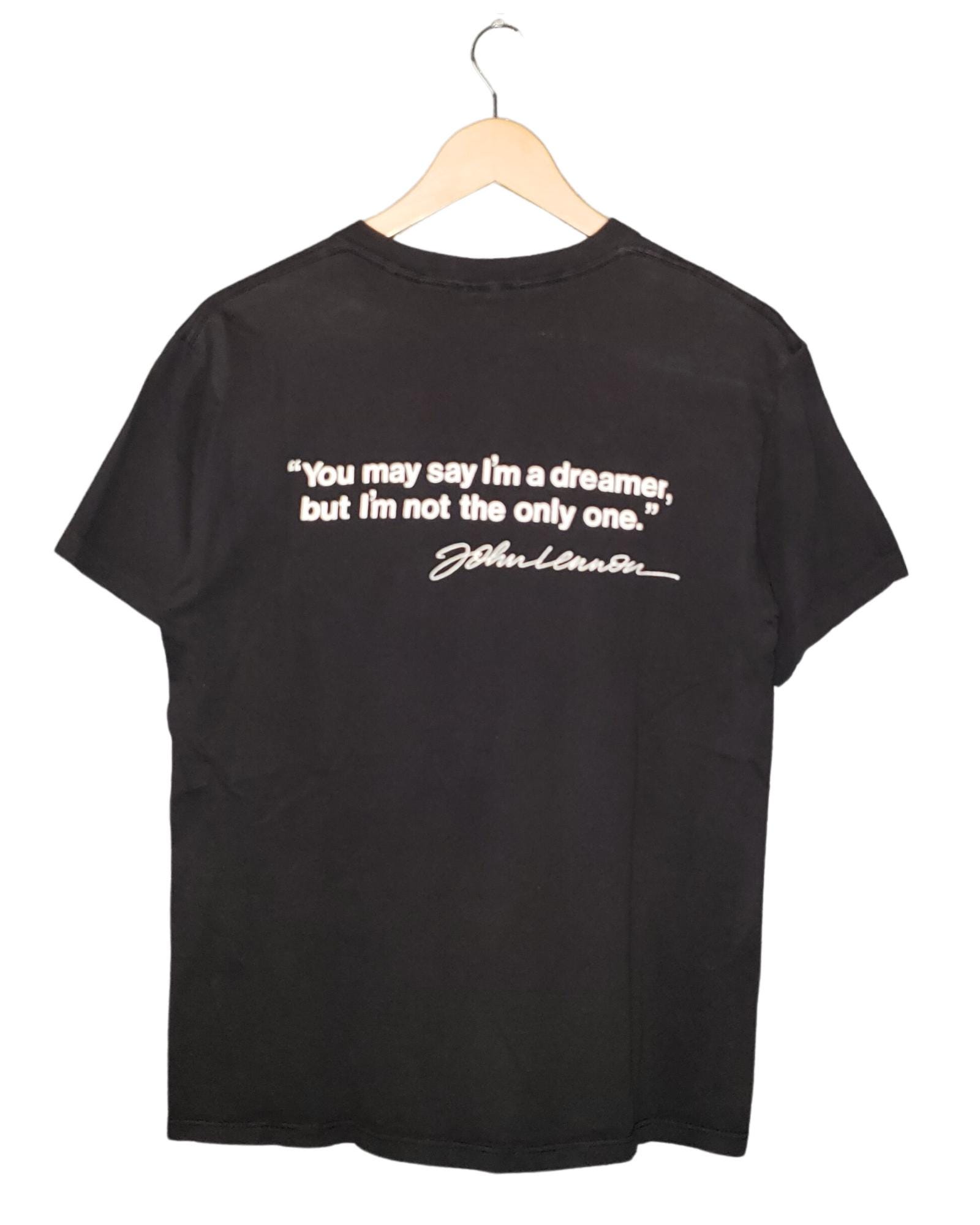 Vintage 1988 John Lennon Imagine Quote T-shirt Black Single Stitch