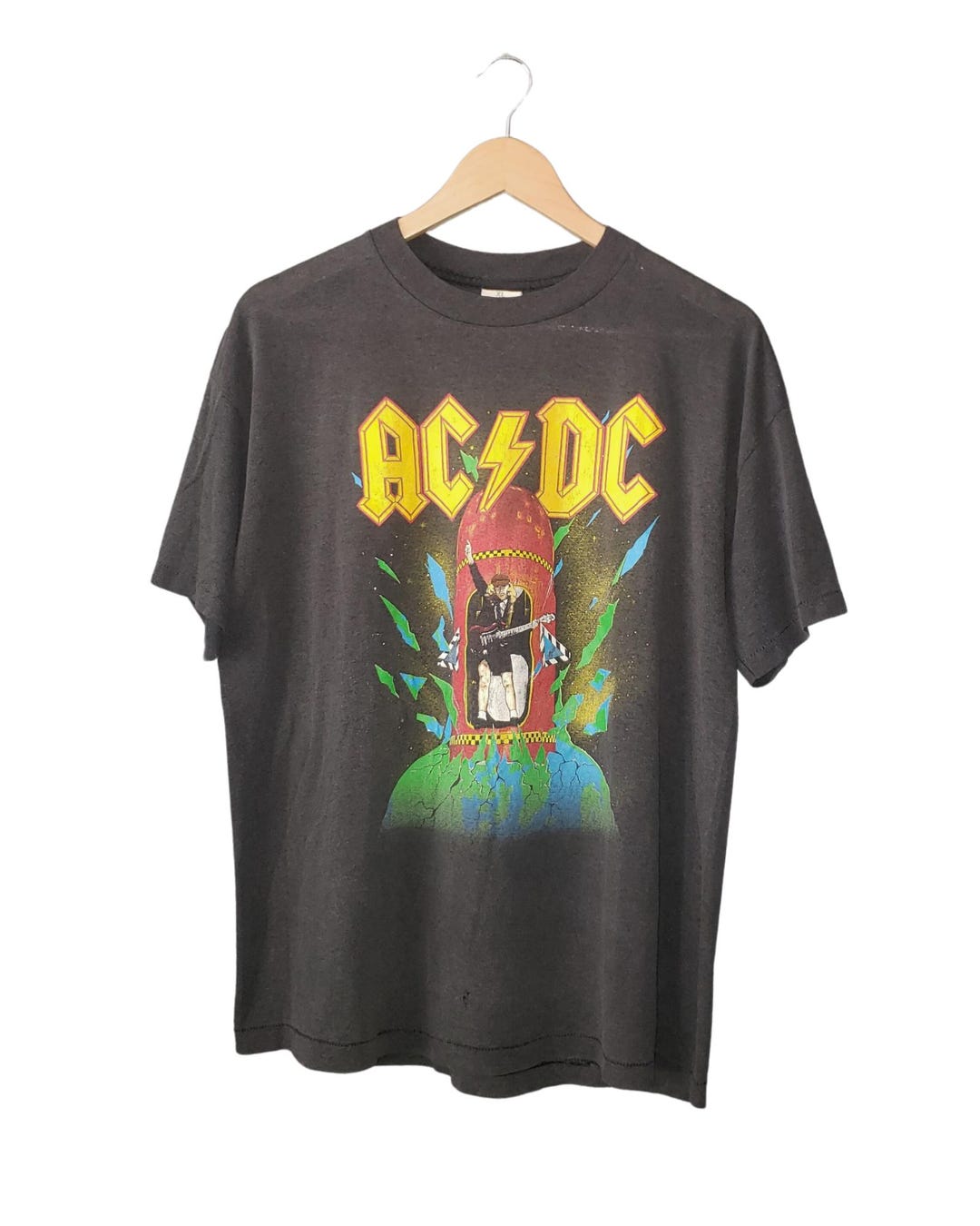 ACDC Blow Up Video Charcoal Thrifted Tee