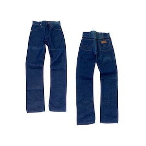 Vintage 1980's -wrangler- 13MWZ Blue Jeans. Original 'cowboy