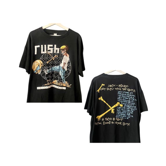 Vintage 1991 Rush Shirt Roll the Bones Concert T-shirt Pushead 