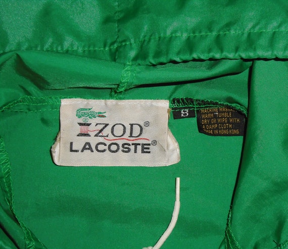 Izod LACOSTE Anorak Jacket Vintage 80's Green  Wi… - image 8