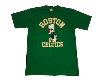 Vintage 80s Boston Celtics T-Shirt - Artex NBA Green (Size Large, Fits Medium)