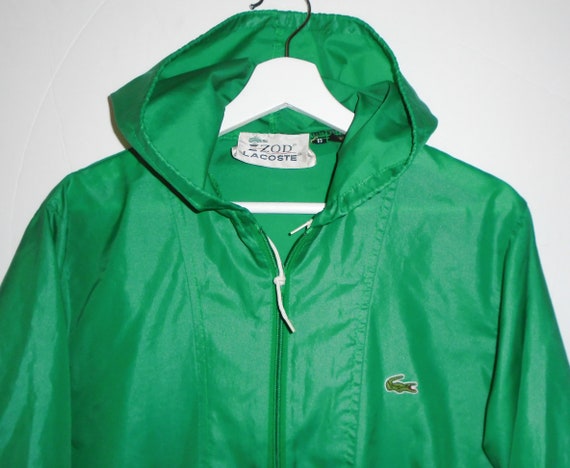 Izod LACOSTE Anorak Jacket Vintage 80's Green  Wi… - image 3