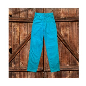 Vintage Wrangler Western Jeans: Turquoise Blue High Rise Cowgirl Pants (9x32)