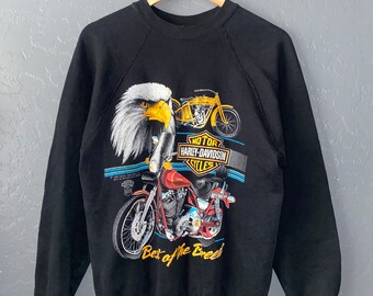 Harley Davidson 80's Motorcycle Sweatshirt VINTAGE 1988 HD Best of
