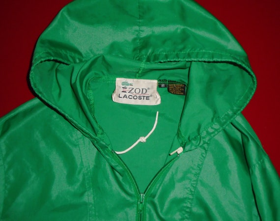 Izod LACOSTE Anorak Jacket Vintage 80's Green  Wi… - image 6