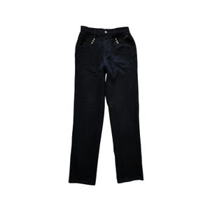 Jeansy Vintage Rocky Mountain High Rise Rockies Bareback Black Denim Straight Leg 33/11