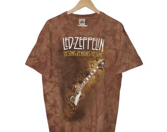 Vintage Led Zeppelin 'The Song Remains the Same' Liquid Blue Tie Dye T-Shirt Large