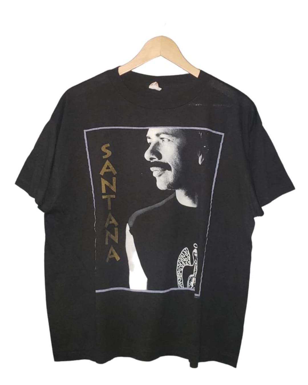 Vintage Santana 1990 Concert Tour T-shirt Black Single