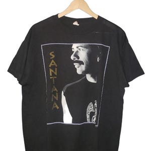 Vintage Santana 1990 Concert Tour T-Shirt Black Single Stitch USA Shirt XL