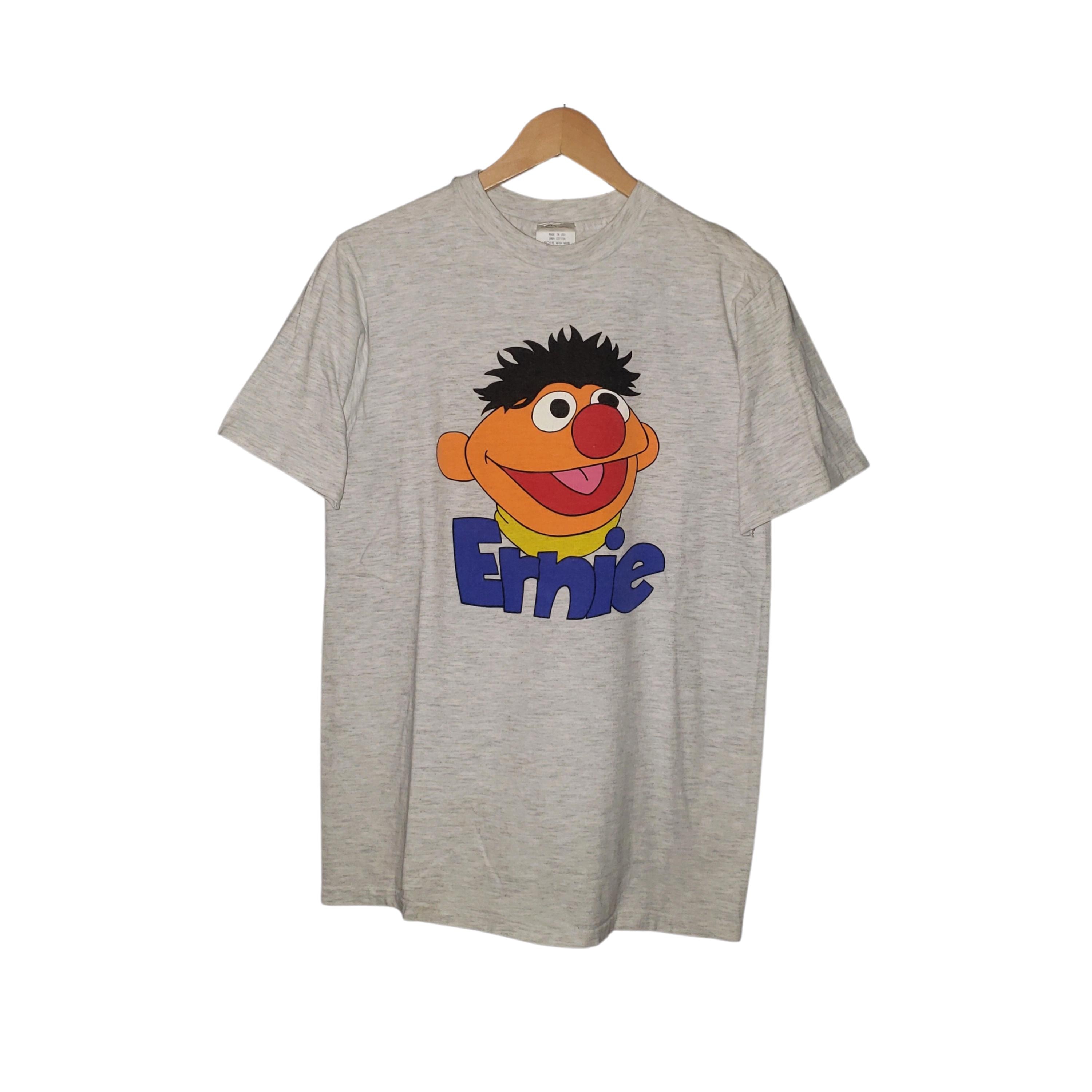 Vintage Ernie Sesame Street 80's T-shirt Gray Single Stitch AOP Md