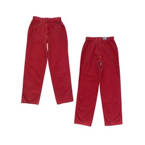 Vintage Rocky Mountain Jeans z lat 80.: Rockies Red Ribbed High Rise Denim Bareback 11 Long