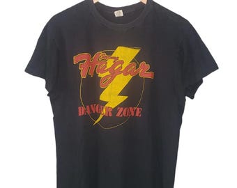 Camiseta vintage de la gira de Sammy Hagar de 1980 - Danger Zone - Costura sencilla - Talla grande