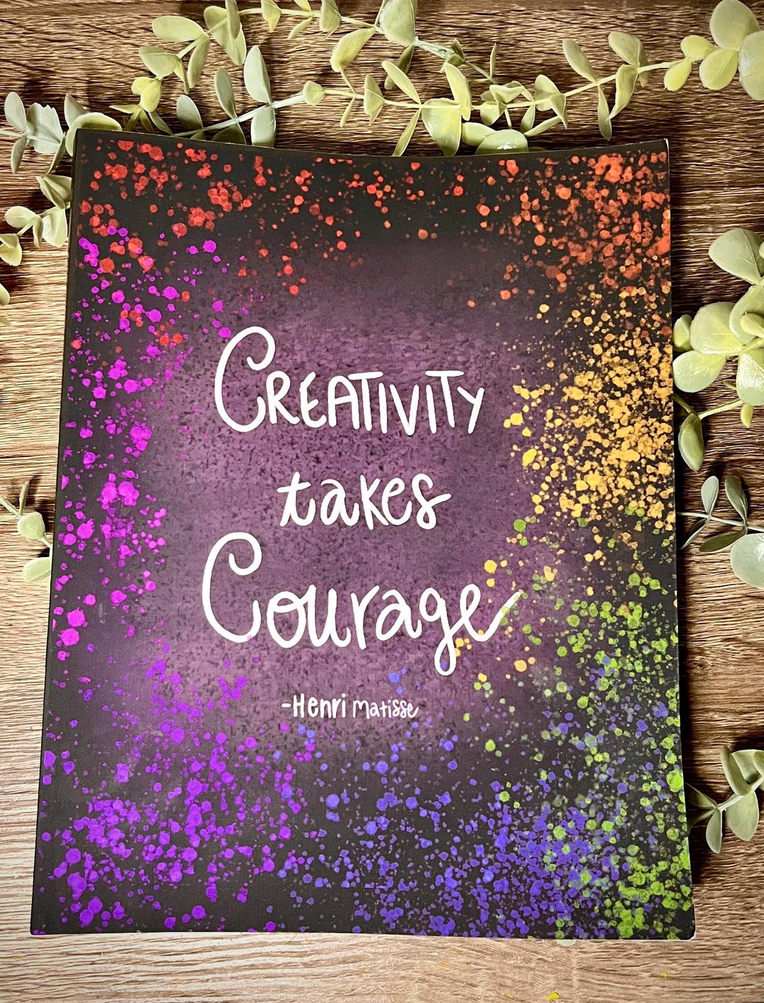 Creativity Takes Courage Journal Blank Pages With Colorful Rainbow ...
