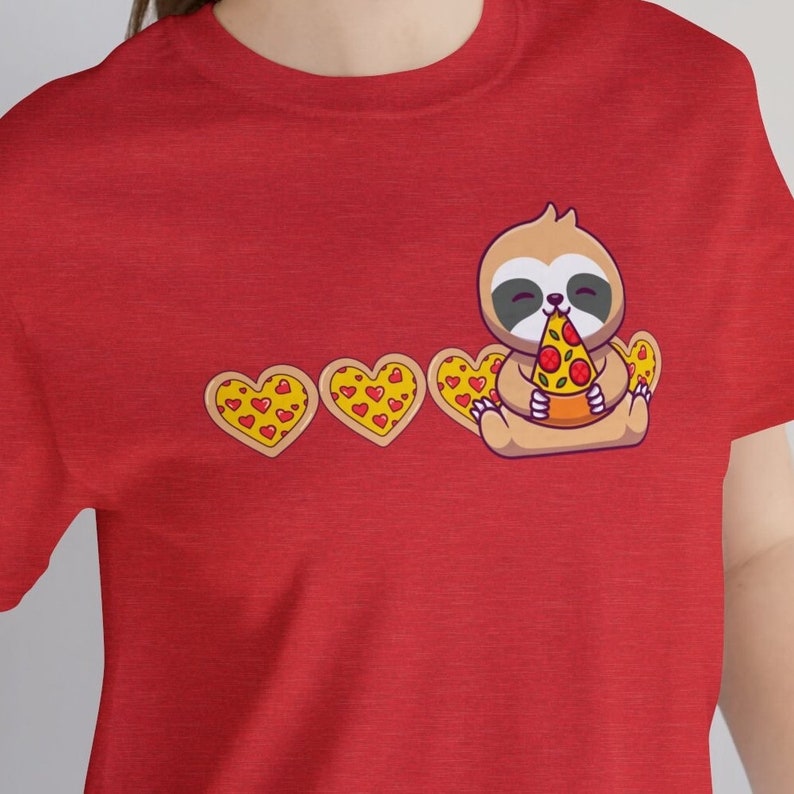 Sloth Pizza Tshirt, Pepperoni Lover Tee, Cute Animal Apparel, Slice of