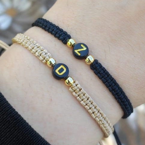 Parashoot Thread Set of 2 Strong Parachute Thread With Gold Letters on Black Beads ...