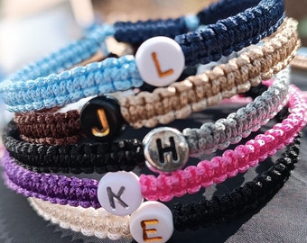 Pulseras iniciales personalizadas con letra de cuentas / Pulsera de larga distancia / Pulseras de mejor amigo