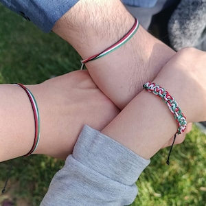 Set of 5 - 10 - 20  Adjustable Palestine flag bracelets , Free Palastine , Palestine Flag Colors