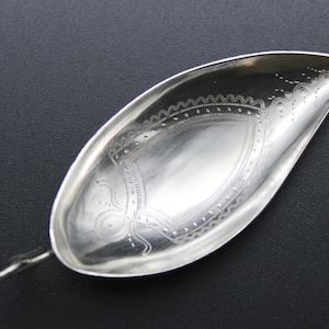 A London, George III Period, Sterling Silver Leaf-Shaped Caddy Spoon