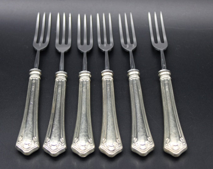 A Set of 6, Frederick C Asman Sheffield, Sterling Strawberry Forks