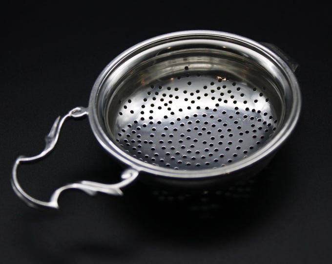A G W Lewis, Birmingham 1935, Sterling Silver Tea Strainer