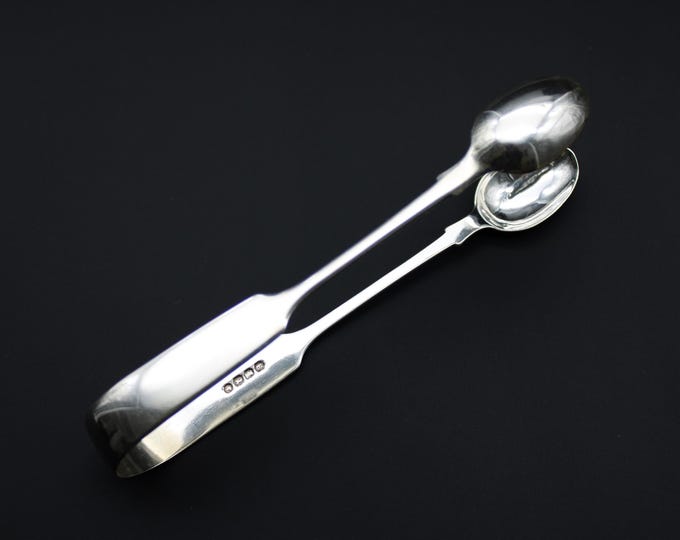 A Pair of J & J Williams, Exeter, Victorian Sterling Silver Sugar Tongs