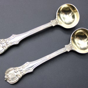 A Pair of Hayne & Cater, London, Victoria Pattern Silver Gilt Salt Ladles