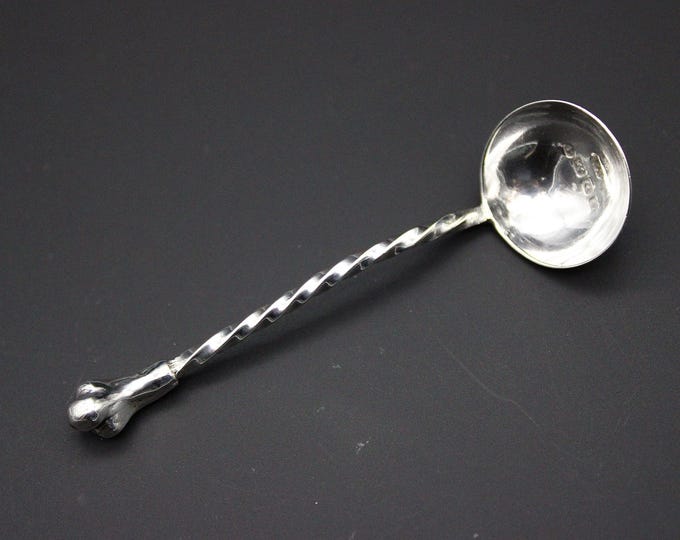 A Hilliard & Thomason, Birmingham, Victorian, Silver 'Paw' Condiment Spoon