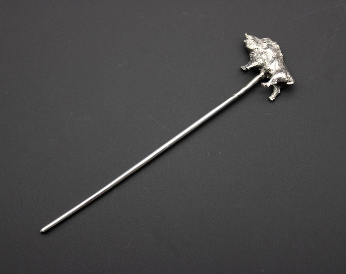 An Edward VII Period, Silver ' Wild Boar' Cocktail Stick
