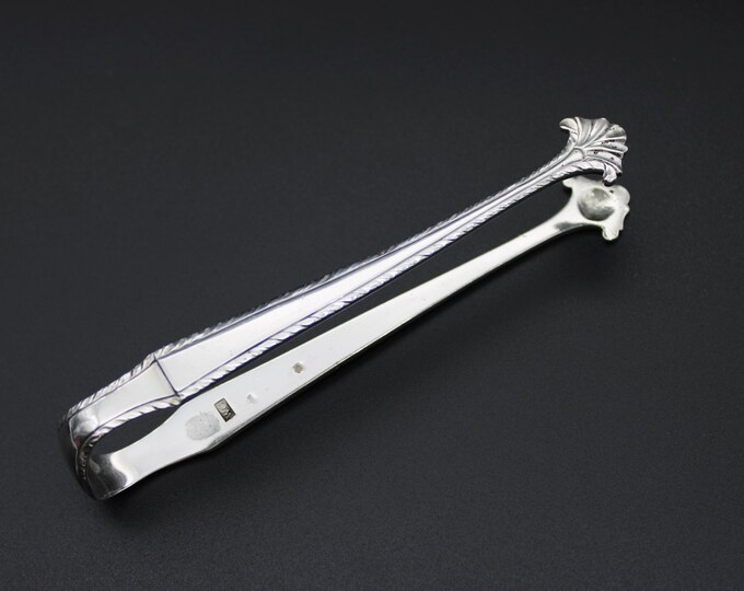 A Pair of William Cripps, 1750 George III Period, Cast and Bright Cut Sugar Tongs