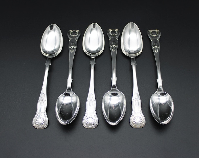 A Set of 6, John Wilkie Edinburgh, 1863, Kings Pattern Silver Tea Spoons