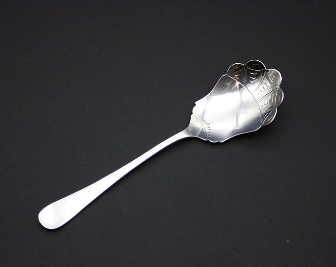 A Francis Howard, Sheffield, 1951, Engraved Silver Jam / Preserve Spoon