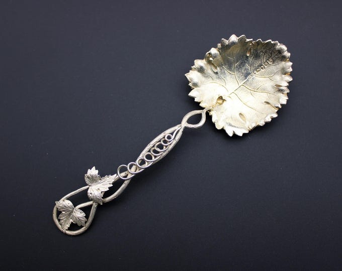 A George Unite, Birmingham 1853, Sterling Silver Gilt Caddy Spoon