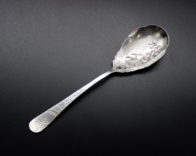 A James Deakin Sheffield, Victorian 1895, Silver Preserve Spoon
