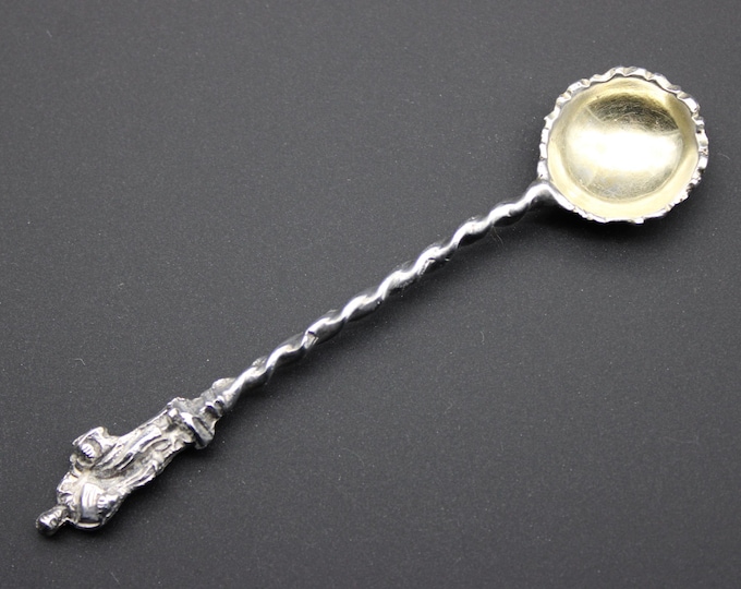 A Henry Holland, London, Victorian 'Apostle' Figural Silver Gilt Condiment Spoon