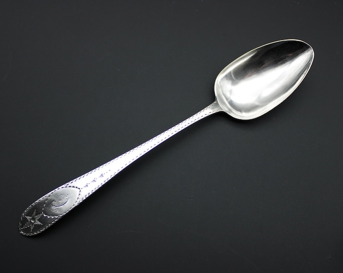 A John Pittar, Dublin, Georgian 1807, Bright Cut Serving Spoon