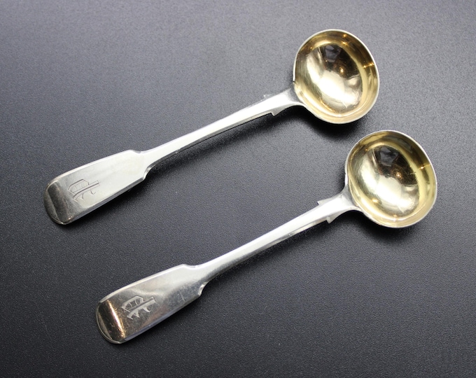 A Pair of William Eaton, London, Early Victorian Silver Gilt Salt Spoons