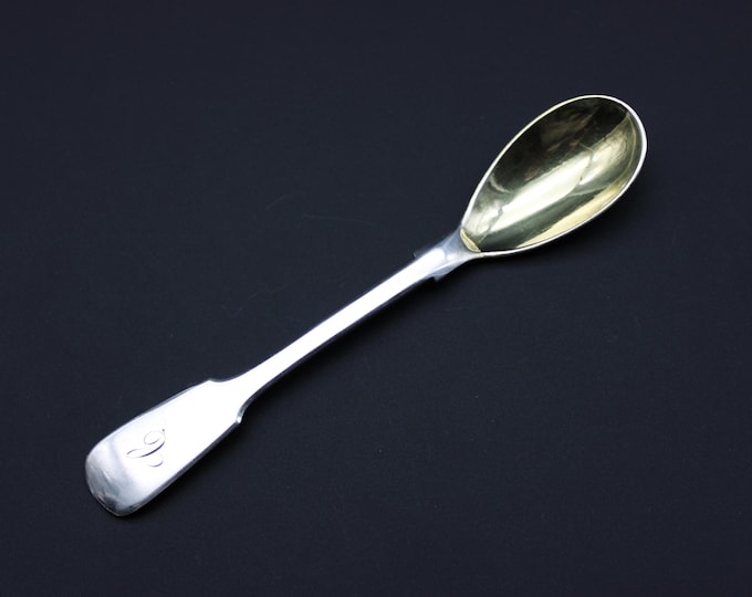 A William Jamieson, Aberdeen, George III Period Sterling Silver Gilt Condiment Spoon