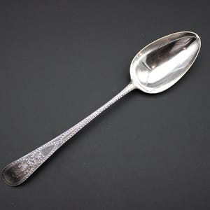 A Hester Bateman, 1782 George III Period, Bright Cut Table Spoon