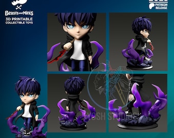 Jinwoo 3D Printed Miniature – Solo Leveling Inspired