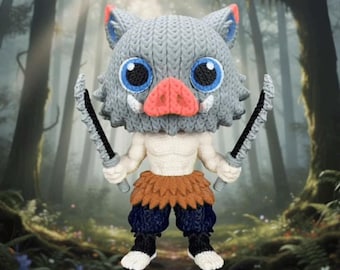 3D Printed Inosuke – Knitted / Crochet Style – Demon Slayer Inspired