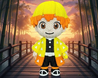 3D Printed Zenitsu – Knitted / Crochet Style – Demon Slayer Inspired