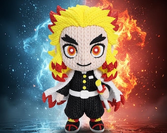 3D Printed Rengoku – Knitted / Crochet Style – Demon Slayer Inspired