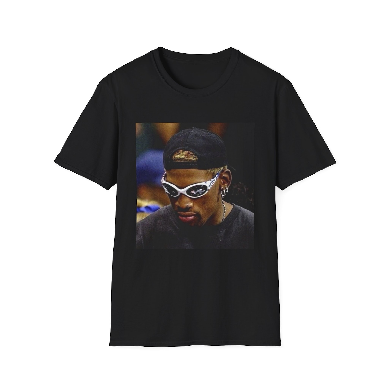 Men Cotton Dennis Rodman Portrait T-Shirt