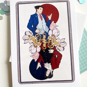 Ace Attorney Phoenix Wright Miles Edgeworth Game Impression artistique