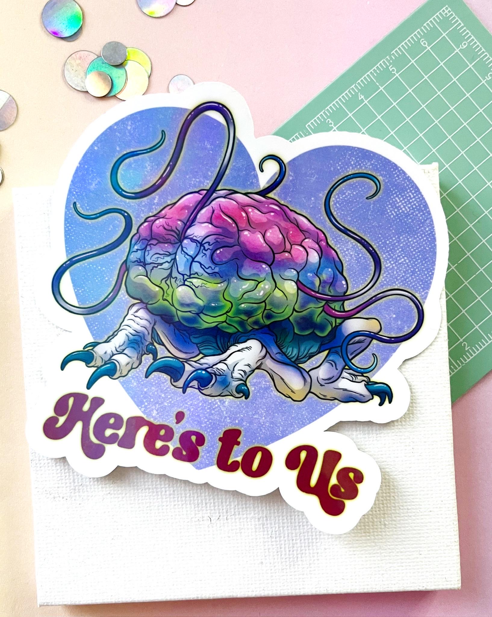 Baldur’s Gate 3 Us Brain Intellect Devourer Game Quote Holographic Vinyl Sticker
