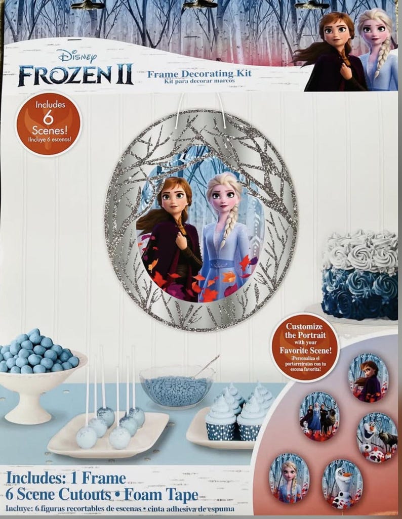 Disney Frozen Ll Anna, Elsa, Olaf, & Sven Frame Decorating Kit - Etsy