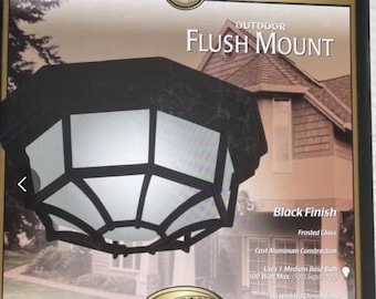 Hampton Bay Outdoor Porch Light- Flush Mount- NEW